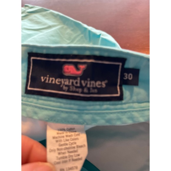 Vineyard Vines Whale Logo Chino Shorts Teal Size 30 - Picture 2 of 6